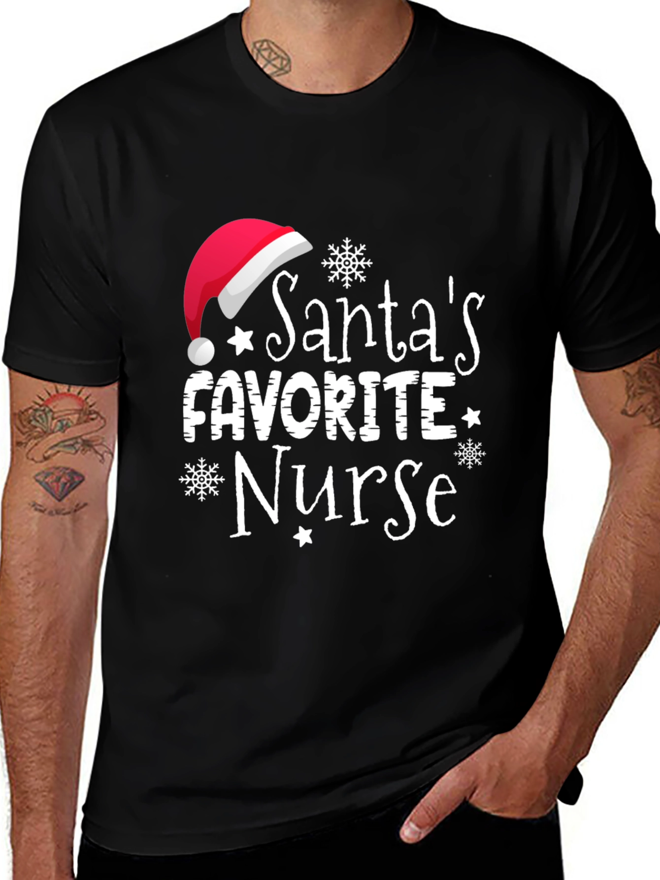 Santas Favorite Nurse Holiday T-Shirt