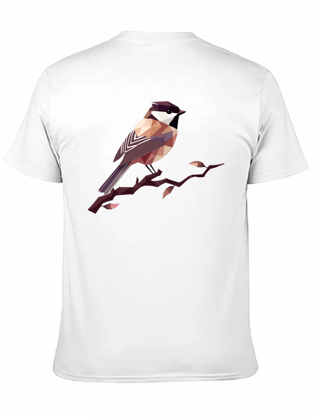 Geometric Bird Print Black T-Shirt