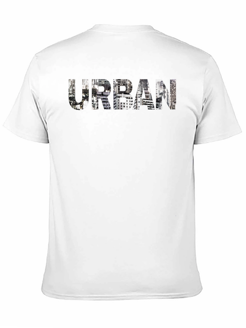 Urban Cityscape Graphic Print Black T-Shirt