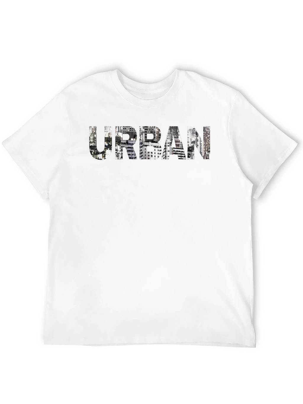 Urban Cityscape Graphic Print Black T-Shirt