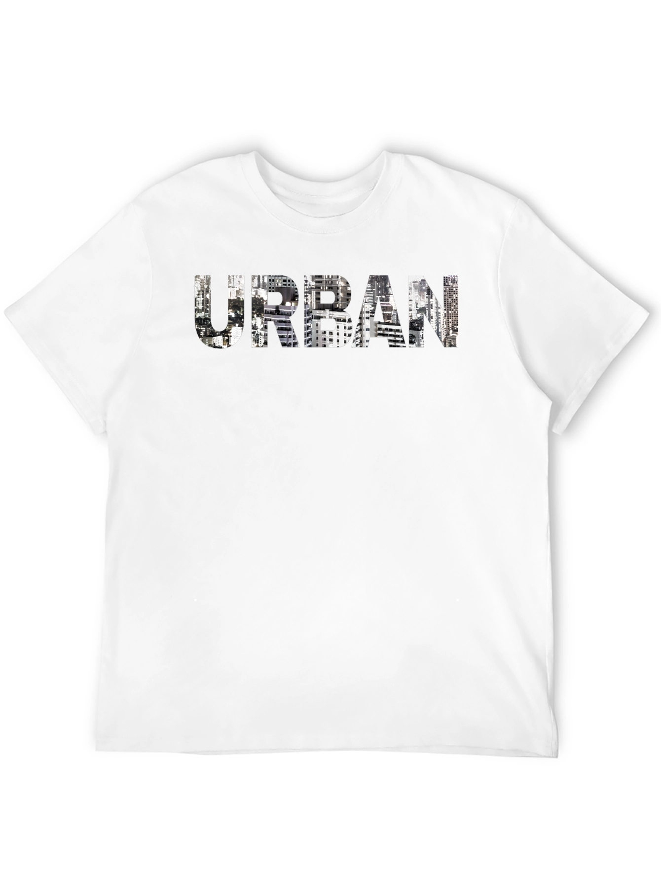 Urban Cityscape Graphic Print Black T-Shirt