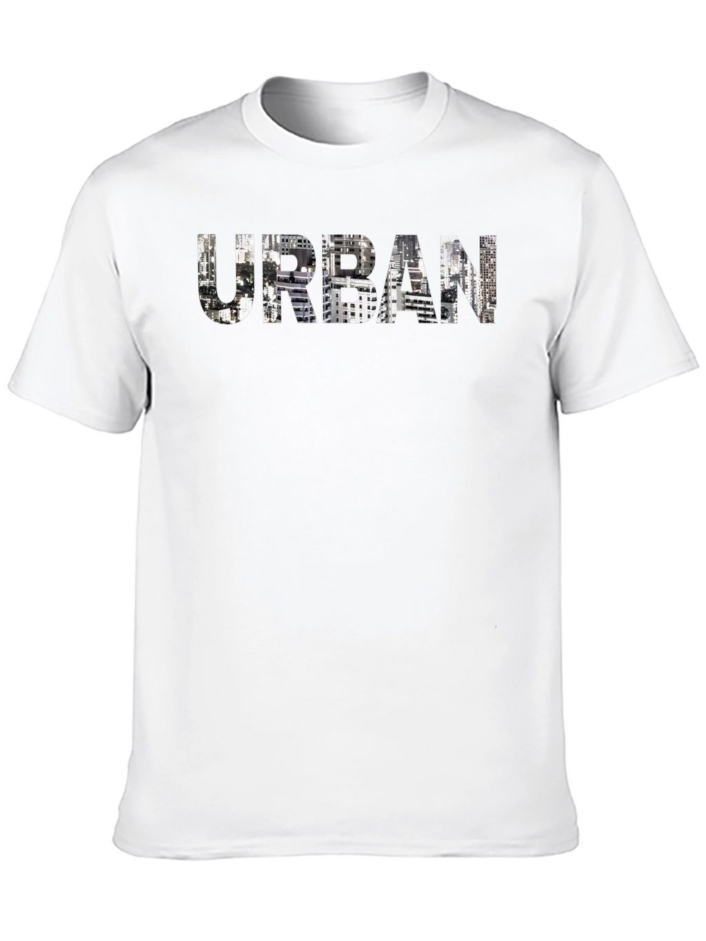 Urban Cityscape Graphic Print Black T-Shirt