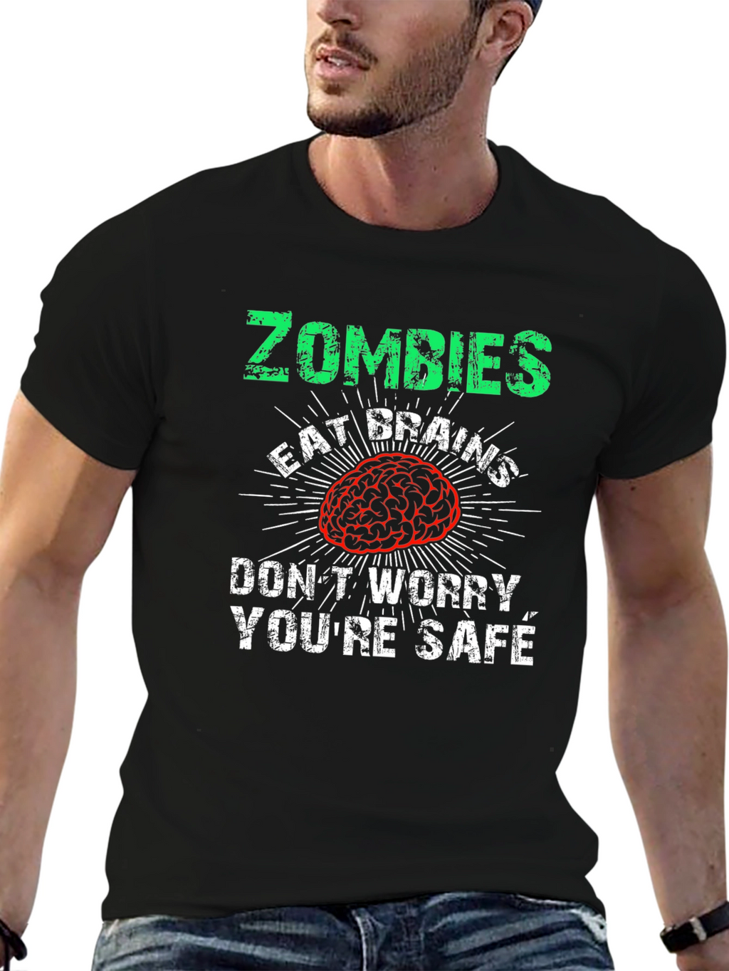 Zombies Eat Brains Mens Graphic Tee