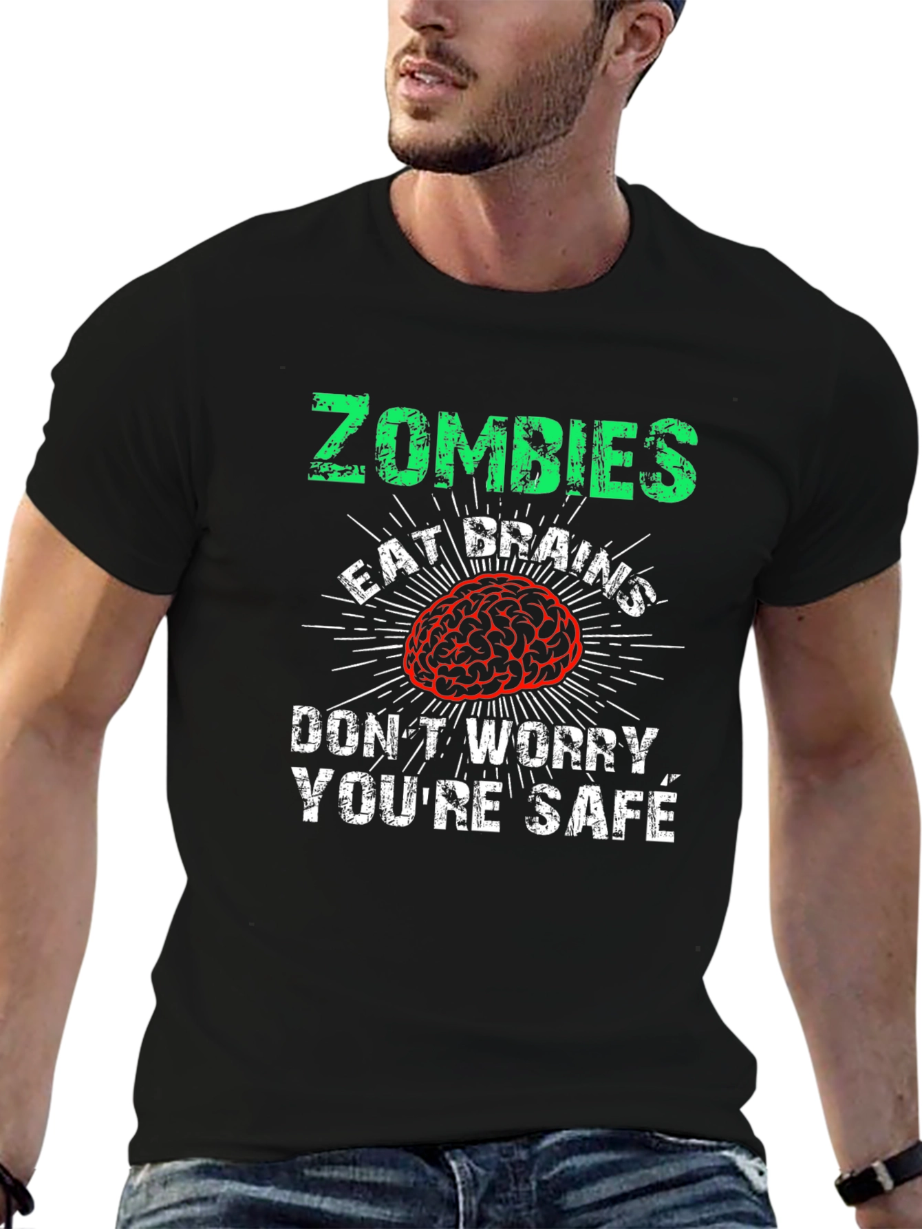 Zombies Eat Brains Mens Graphic Tee