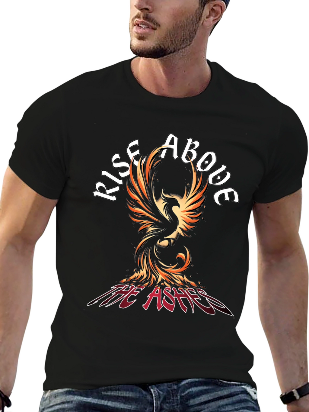 Rise Above Phoenix T-Shirt - The Ashes Black Tee