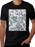 Leaf Print Black T-Shirt