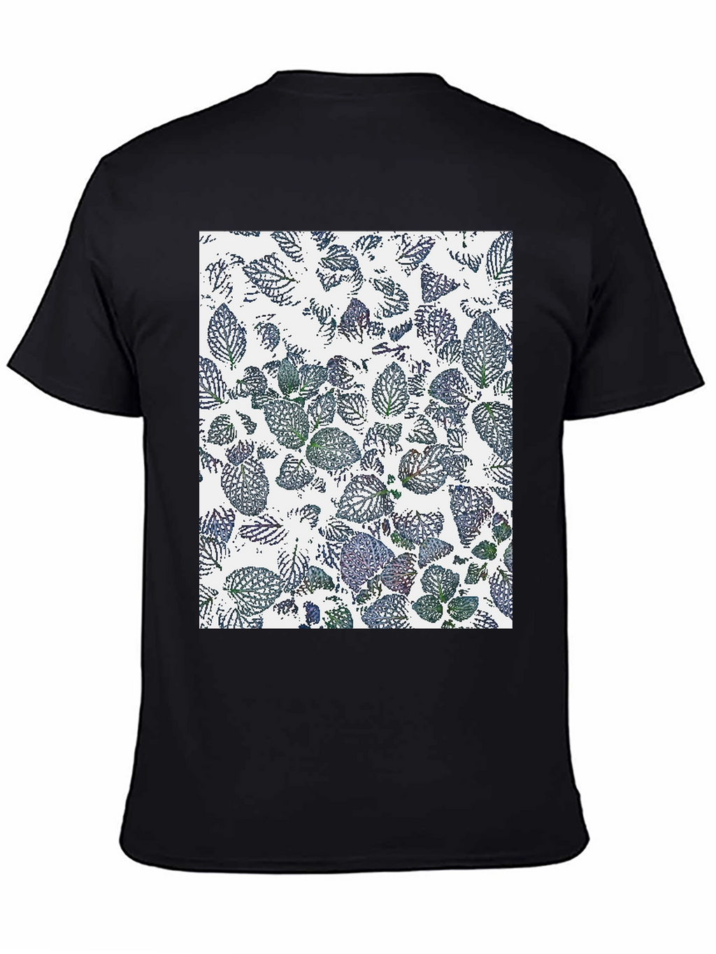 Leaf Print Black T-Shirt