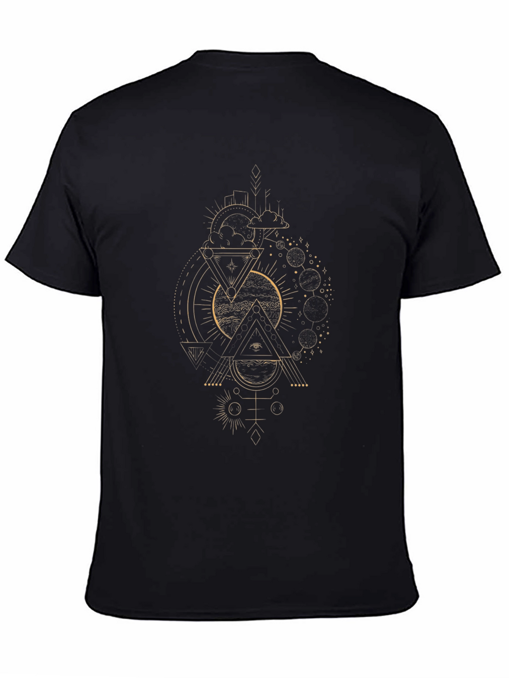 Mystic Geometry Black Graphic Tee