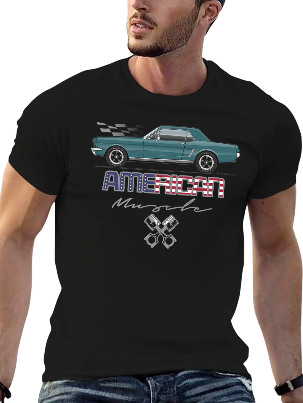 American Muscle Car Graphic Tee