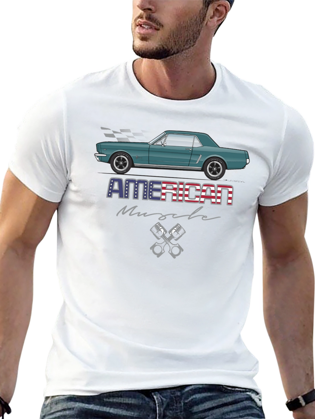 American Muscle Car Graphic Tee