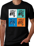 Zebra Pop Art Graphic Tee - Stylish Black T-Shirt