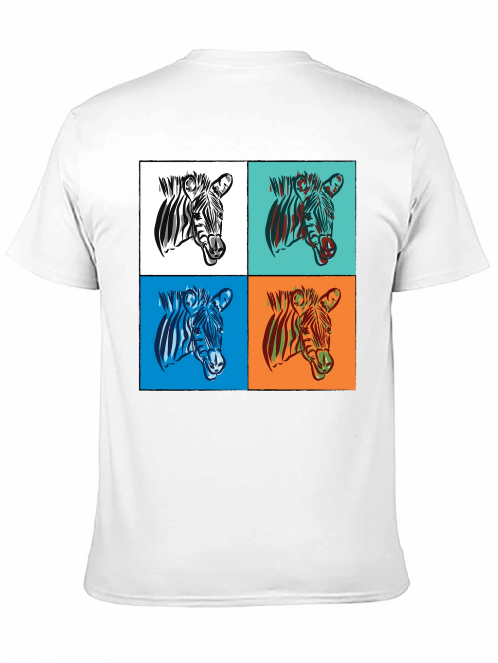Zebra Pop Art Graphic Tee - Stylish Black T-Shirt