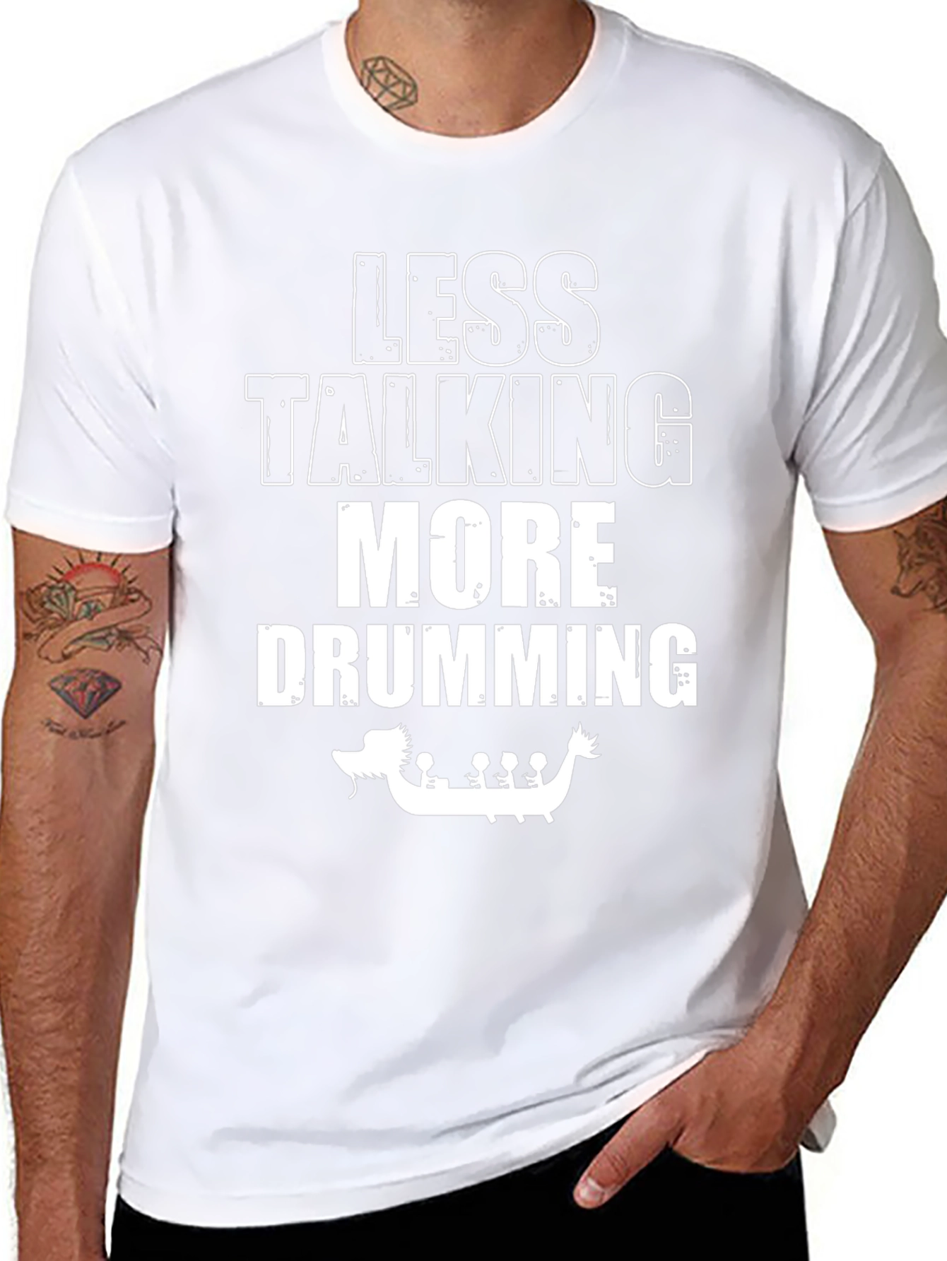 Less Talking More Drumming Black Graphic Tee