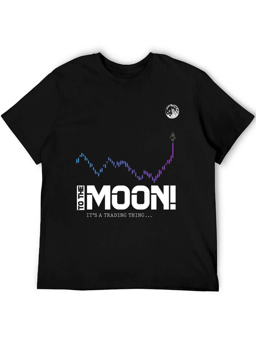To The Moon Black T-Shirt - Trading Thing!
