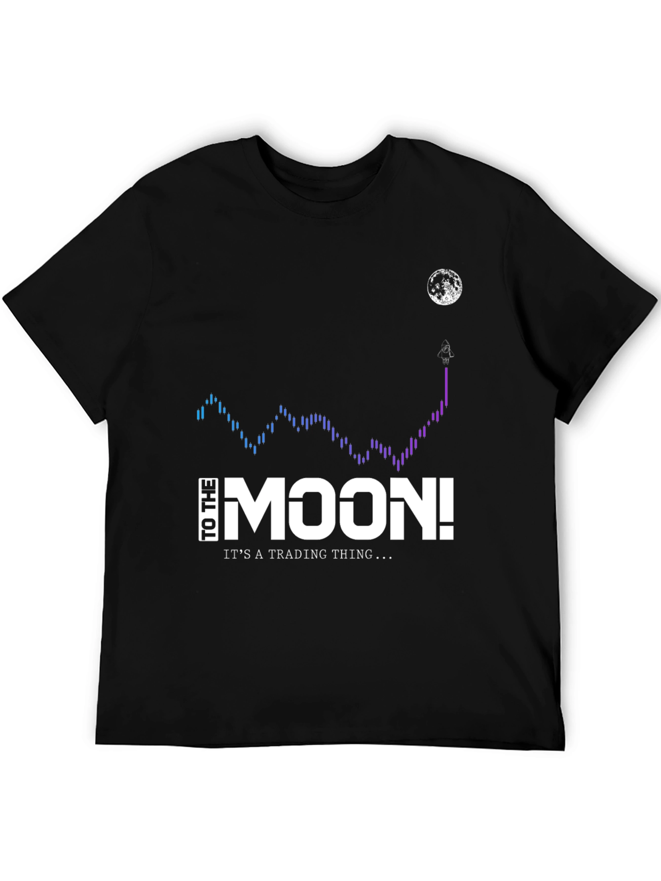To The Moon Black T-Shirt - Trading Thing!