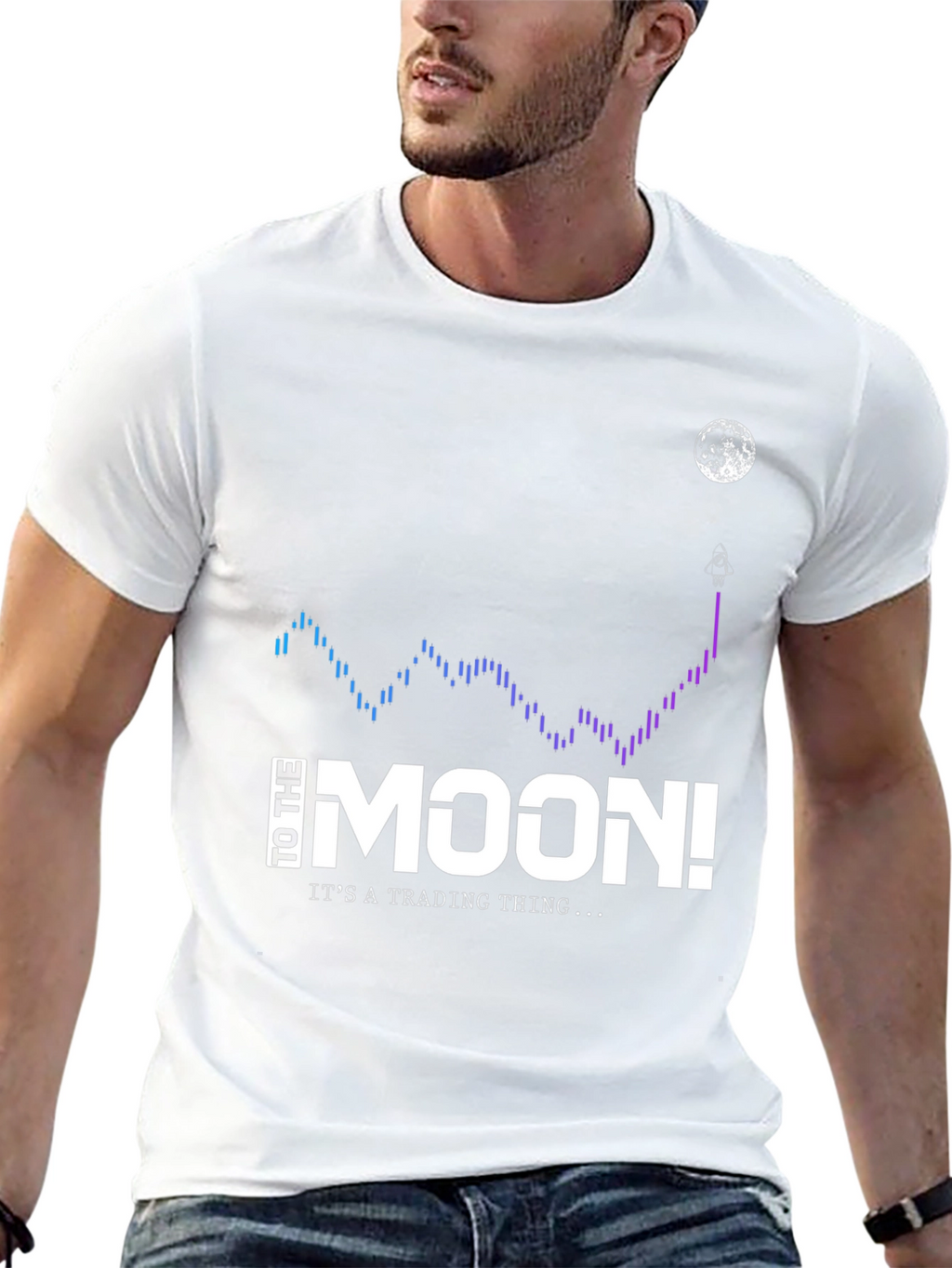 To The Moon Black T-Shirt - Trading Thing!