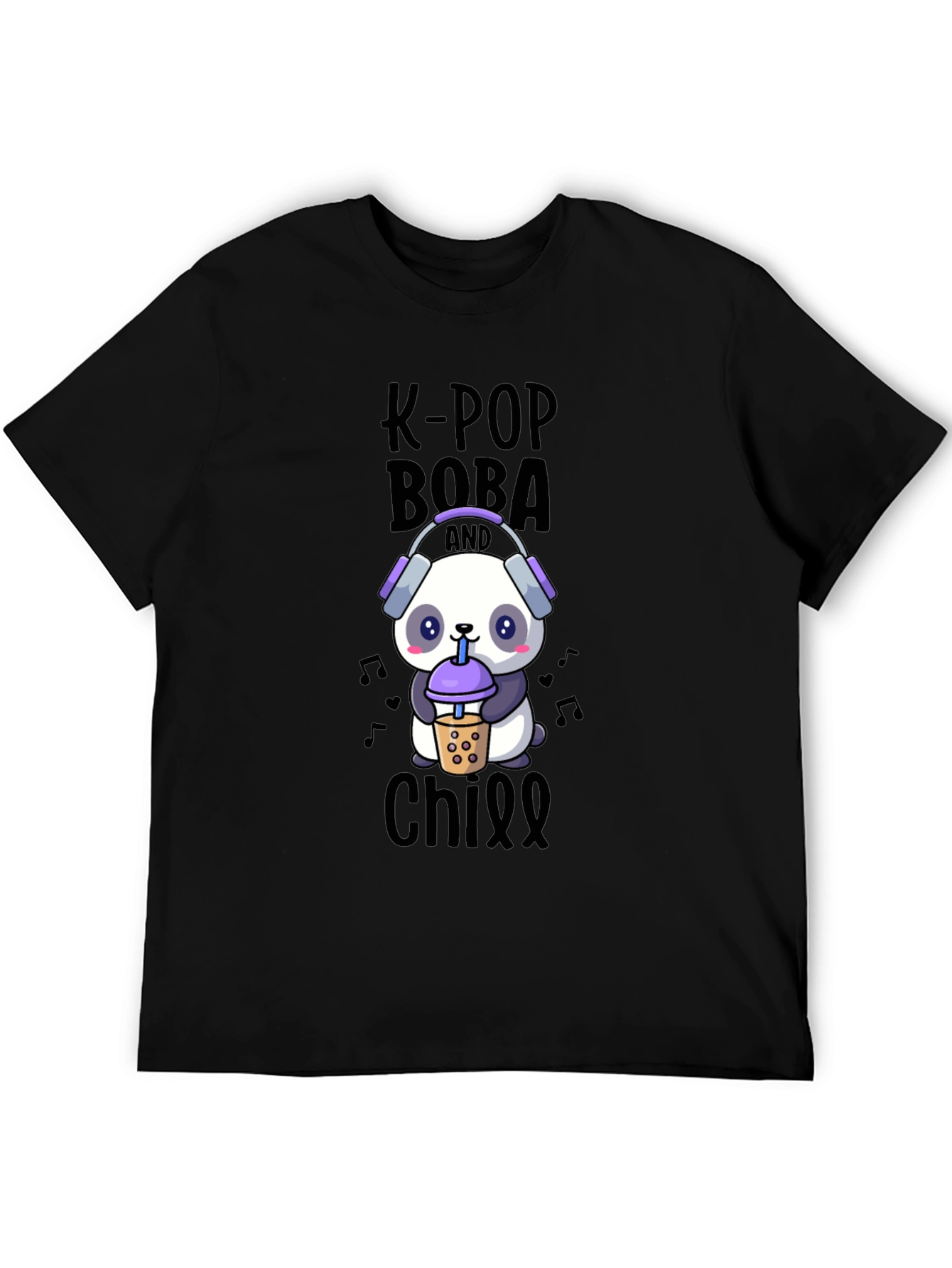 K-Pop Boba & Chill T-Shirt - Panda Design