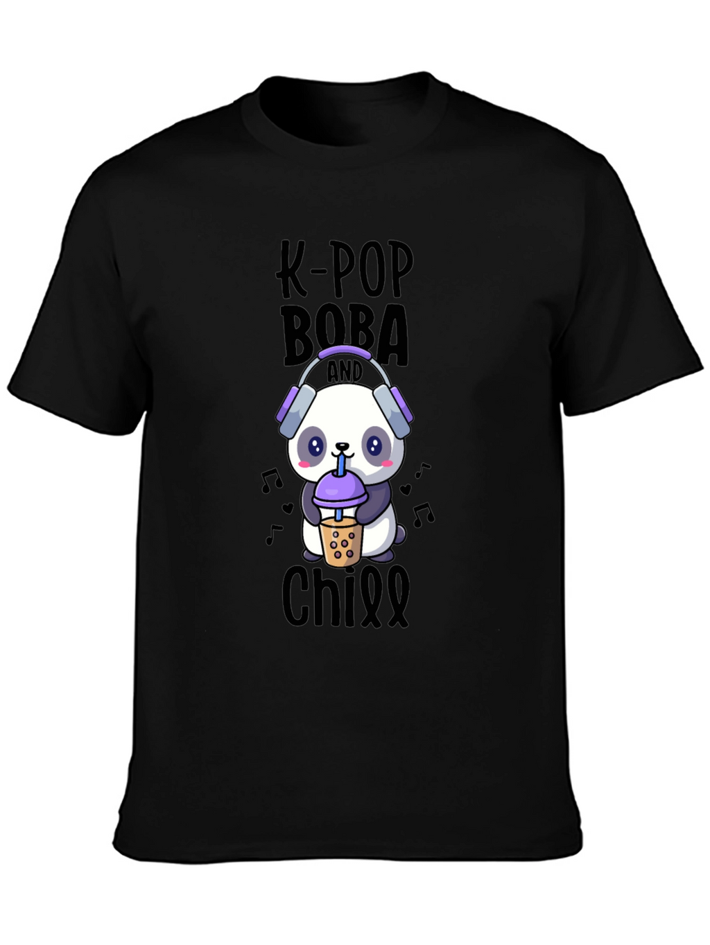 K-Pop Boba & Chill T-Shirt - Panda Design
