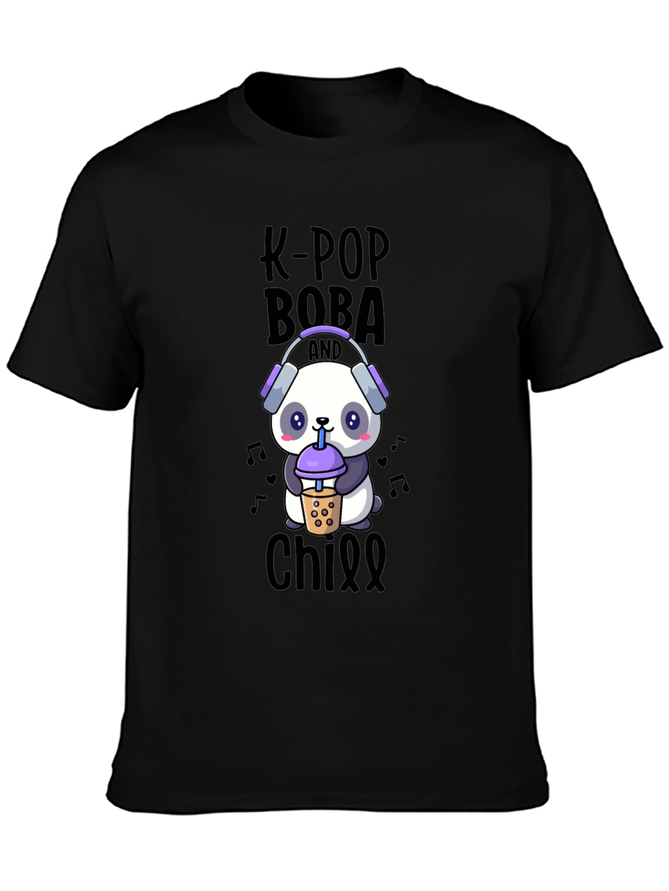 K-Pop Boba & Chill T-Shirt - Panda Design