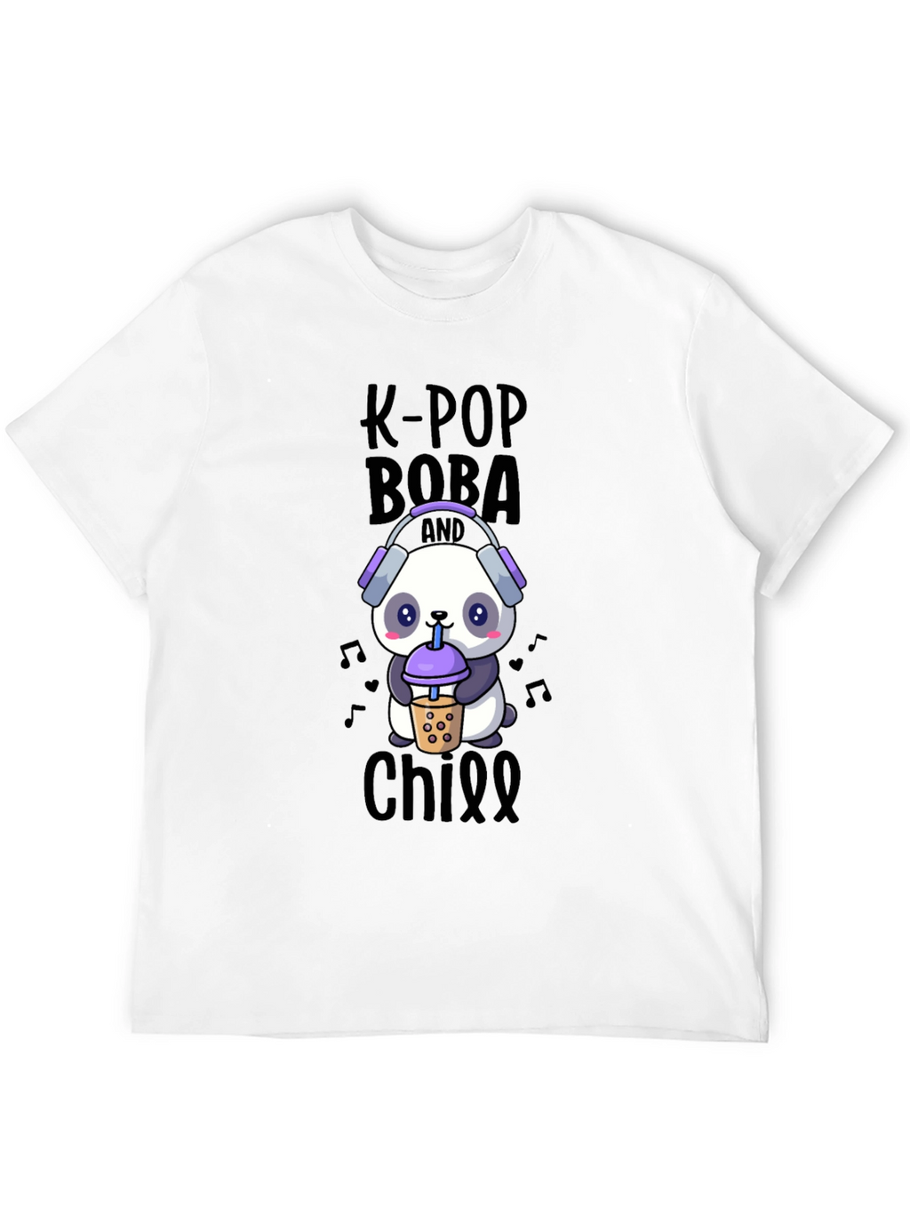 K-Pop Boba & Chill T-Shirt - Panda Design