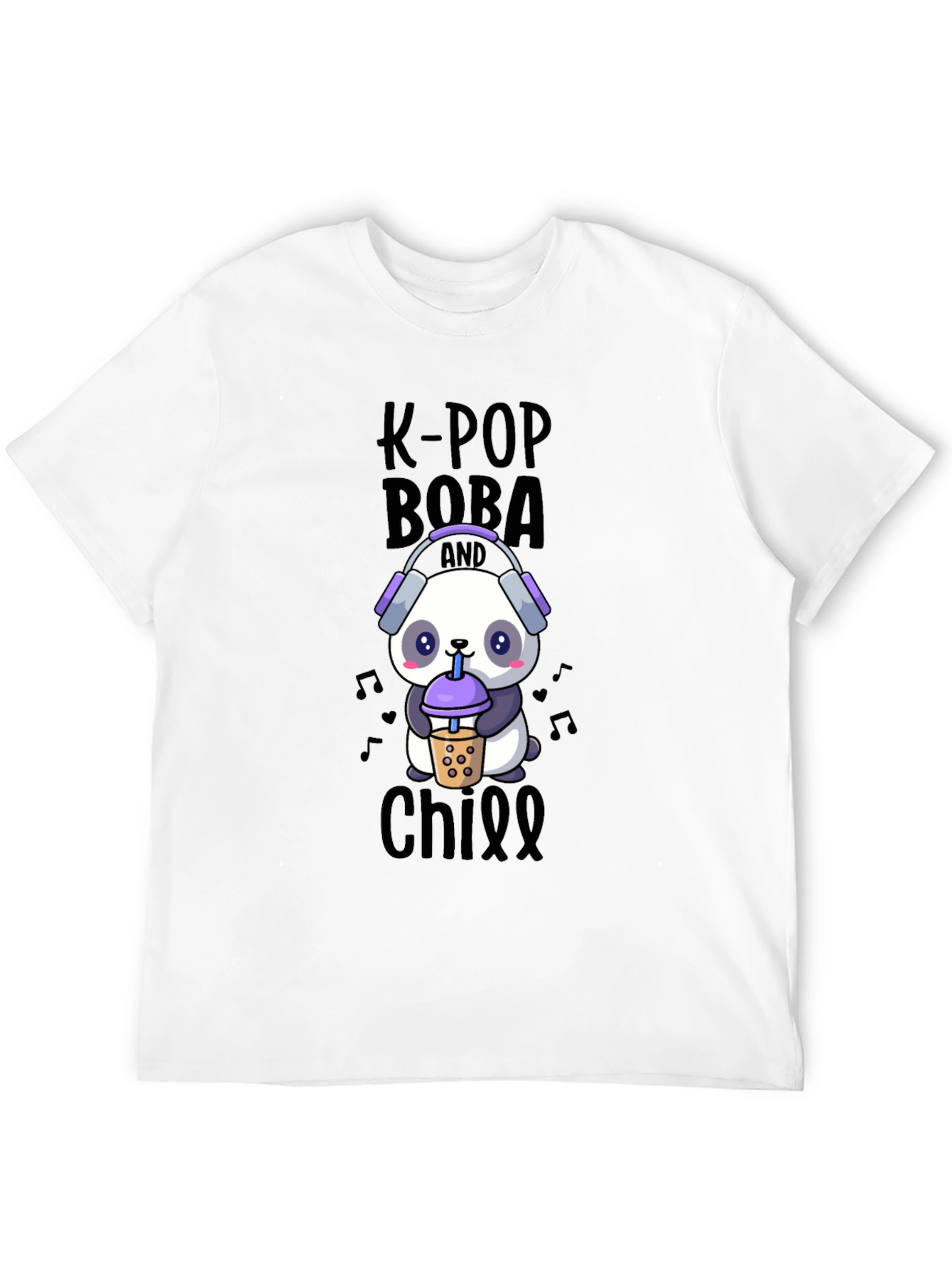K-Pop Boba & Chill T-Shirt - Panda Design