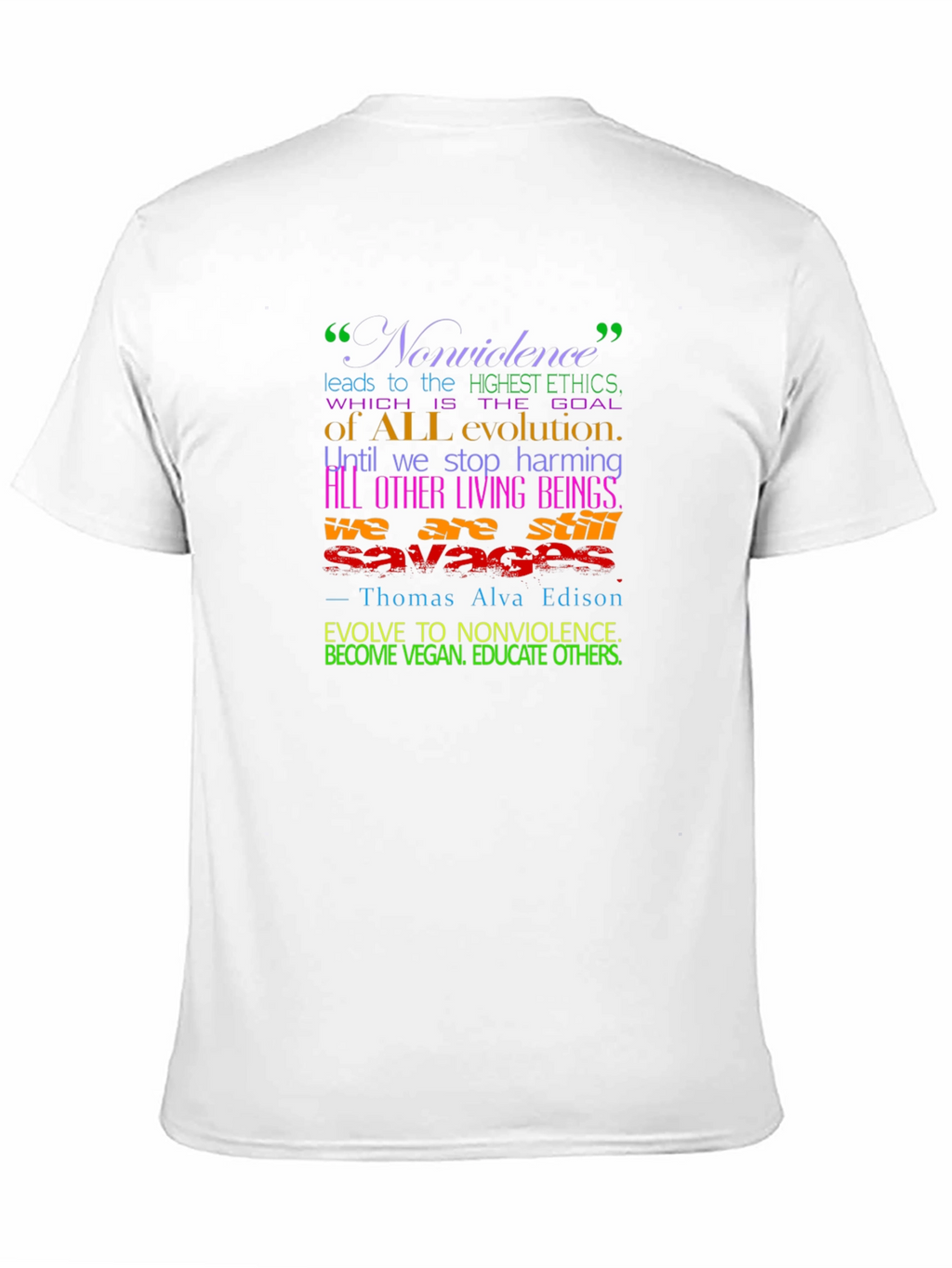 Vegan Evolution T-Shirt - Nonviolence Quote