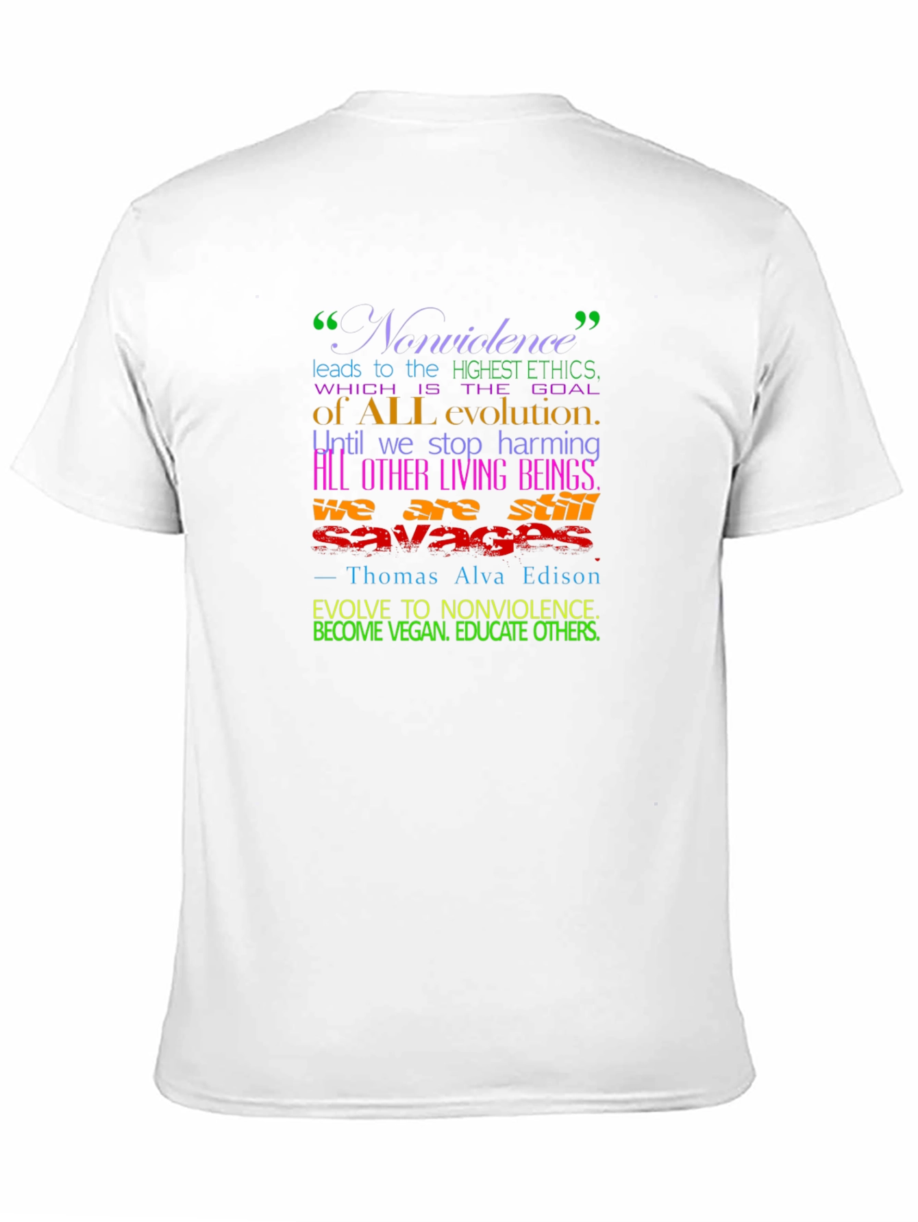 Vegan Evolution T-Shirt - Nonviolence Quote