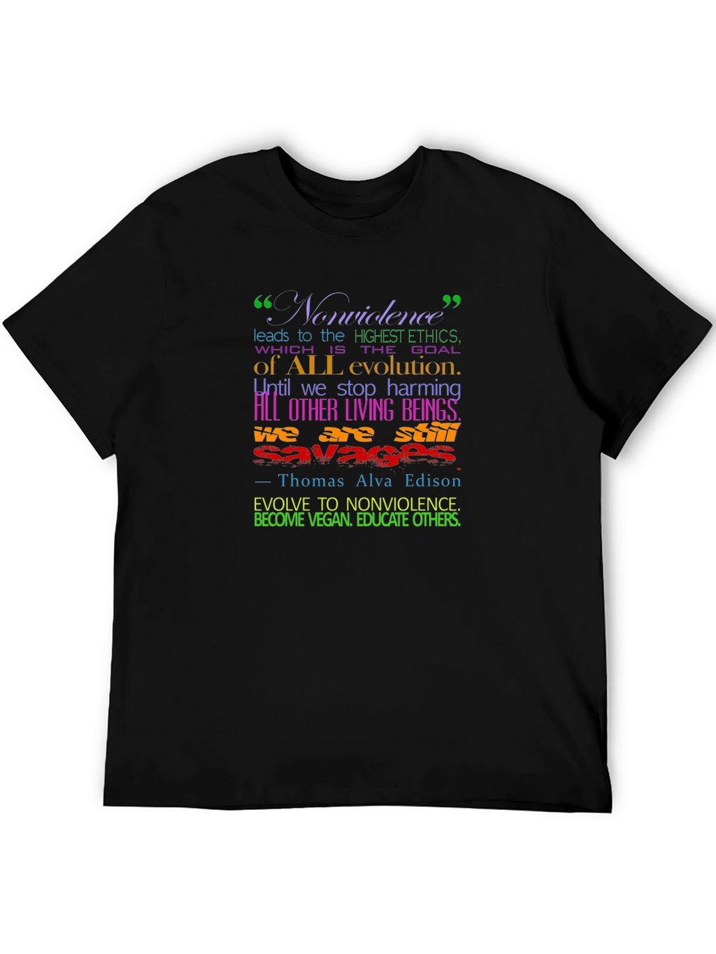 Vegan Evolution T-Shirt - Nonviolence Quote