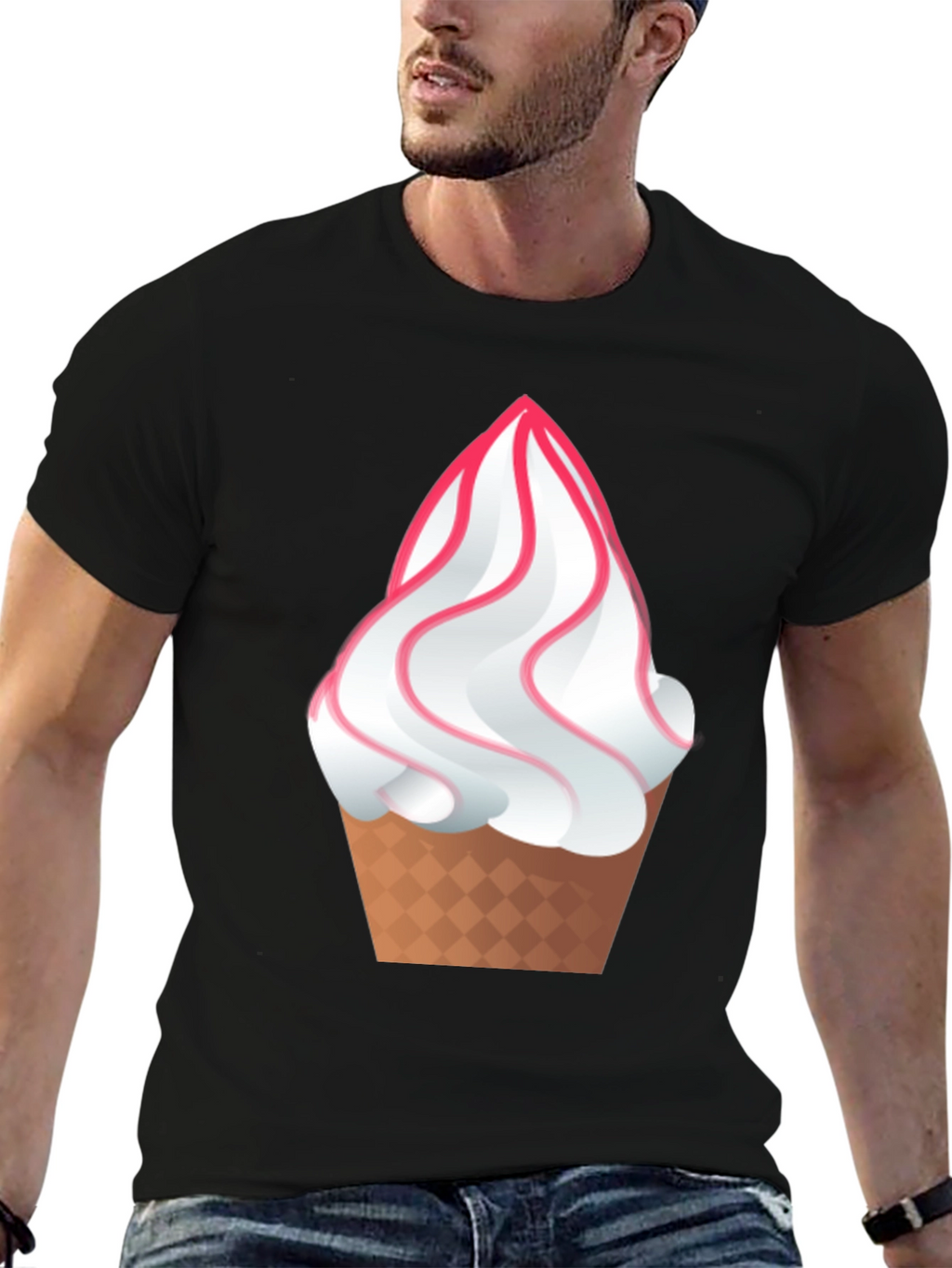Ice Cream Graphic Tee - Fun Black T-Shirt