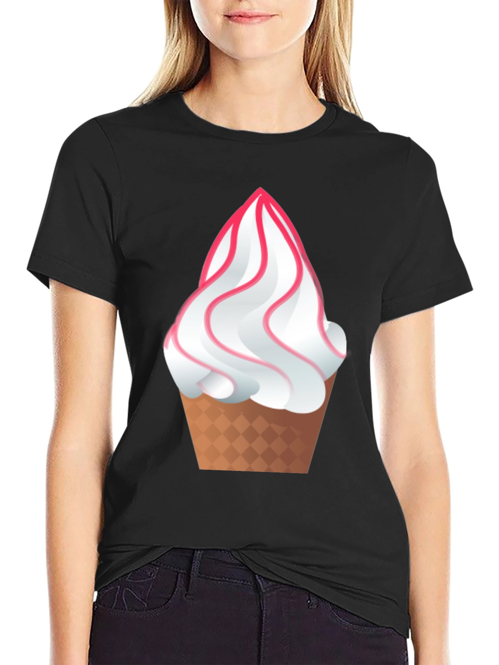 Ice Cream Graphic Tee - Fun Black T-Shirt