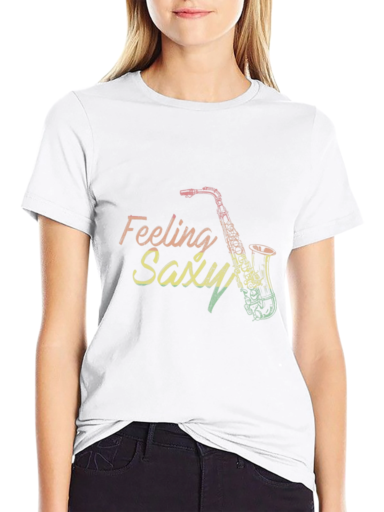 Feeling Saxy Graphic Tee - Black
