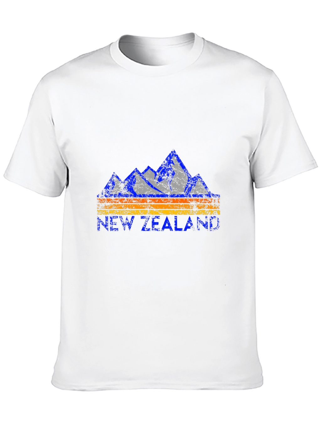 New Zealand Mountains Graphic Tee - Black Cotton T-Shirt