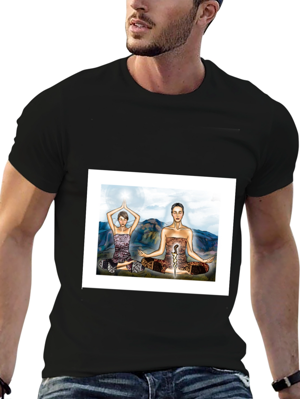 Yoga Meditative T-Shirt - Black Tee