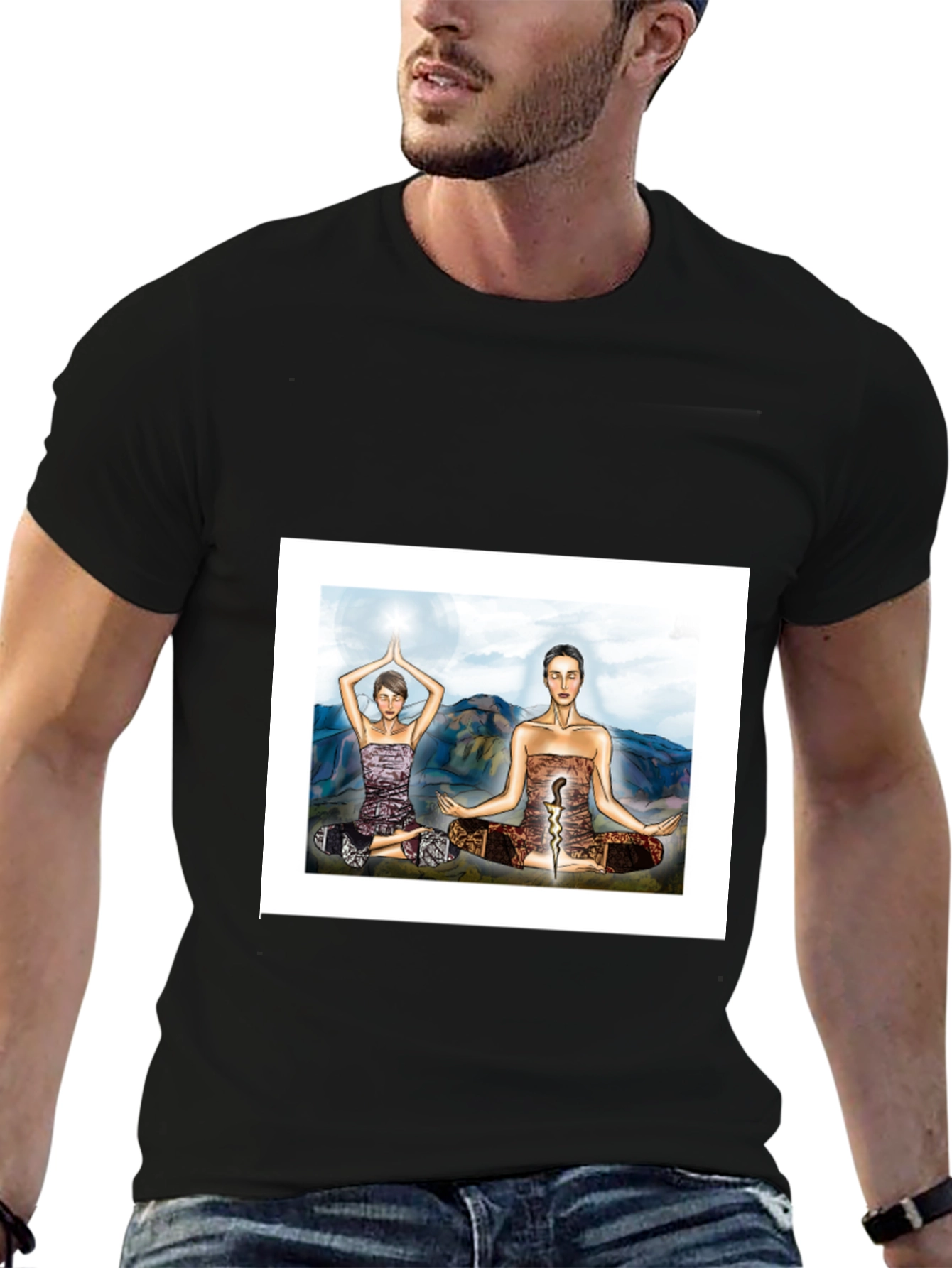 Yoga Meditative T-Shirt - Black Tee