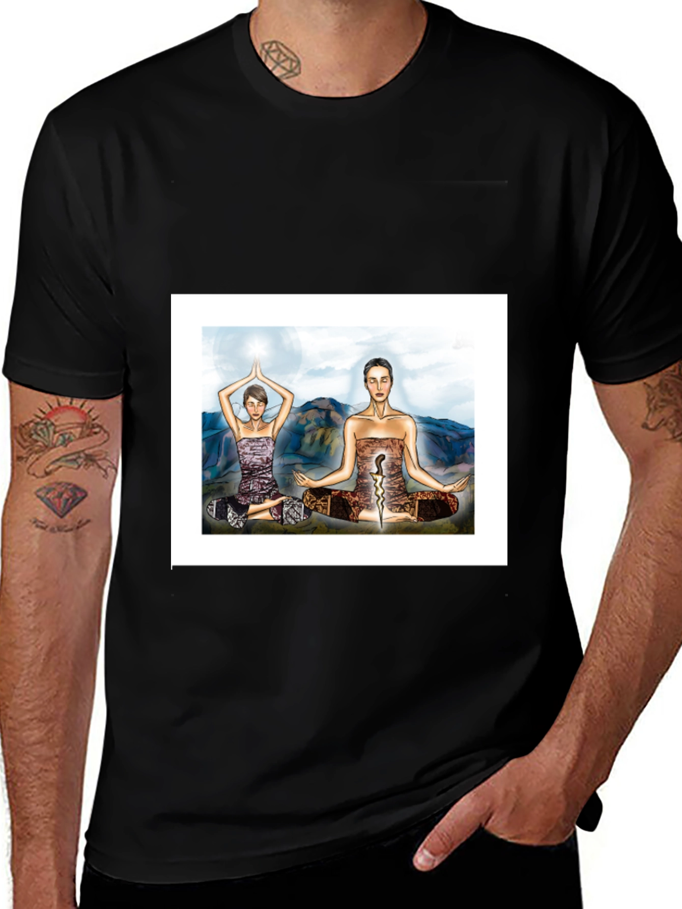 Yoga Meditative T-Shirt - Black Tee