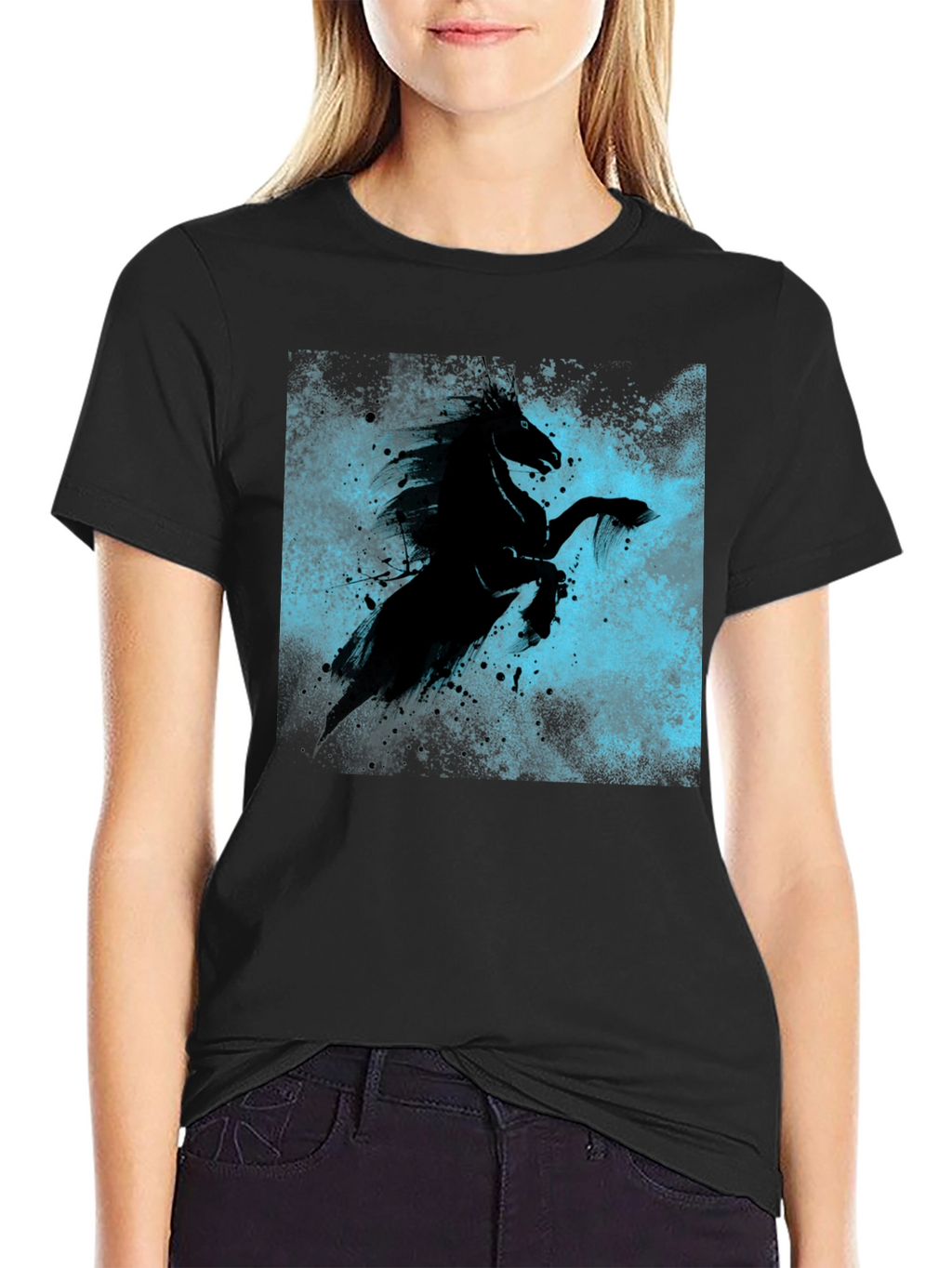 Black Horse Graphic Tee - Unique Style