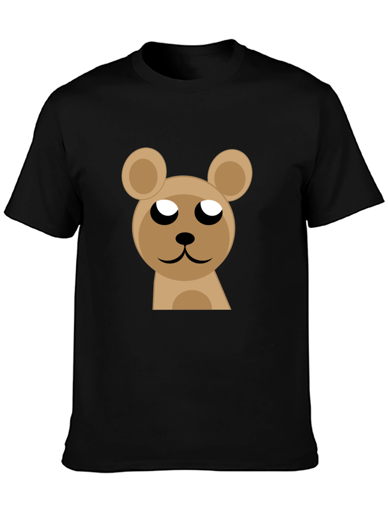 Cute Bear Graphic Black T-Shirt