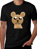 Cute Bear Graphic Black T-Shirt