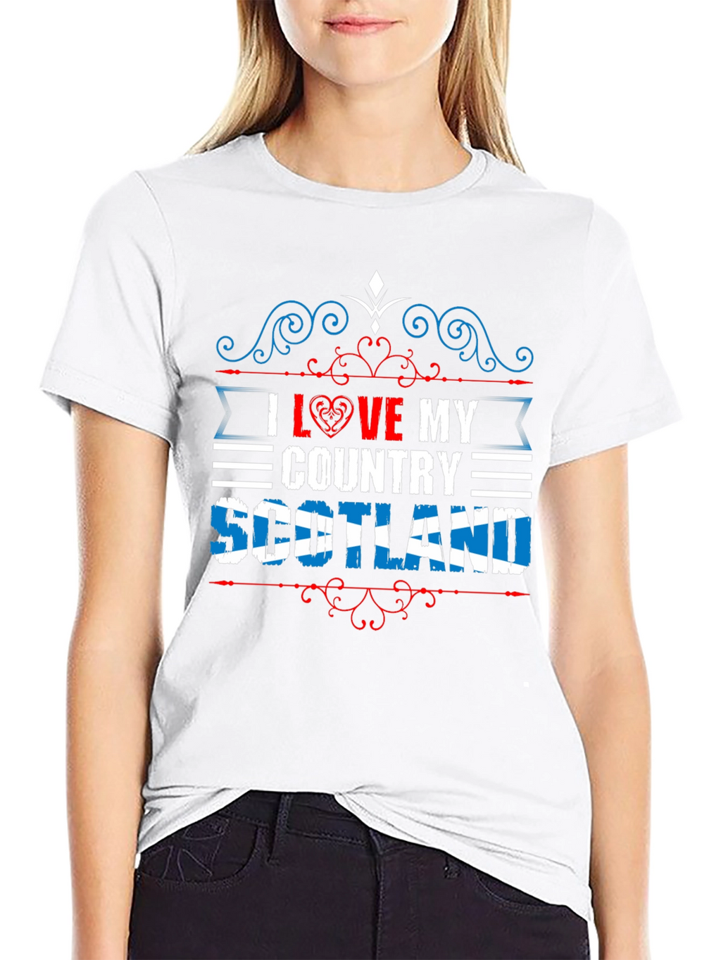 I Love My Country Scotland Black T-Shirt