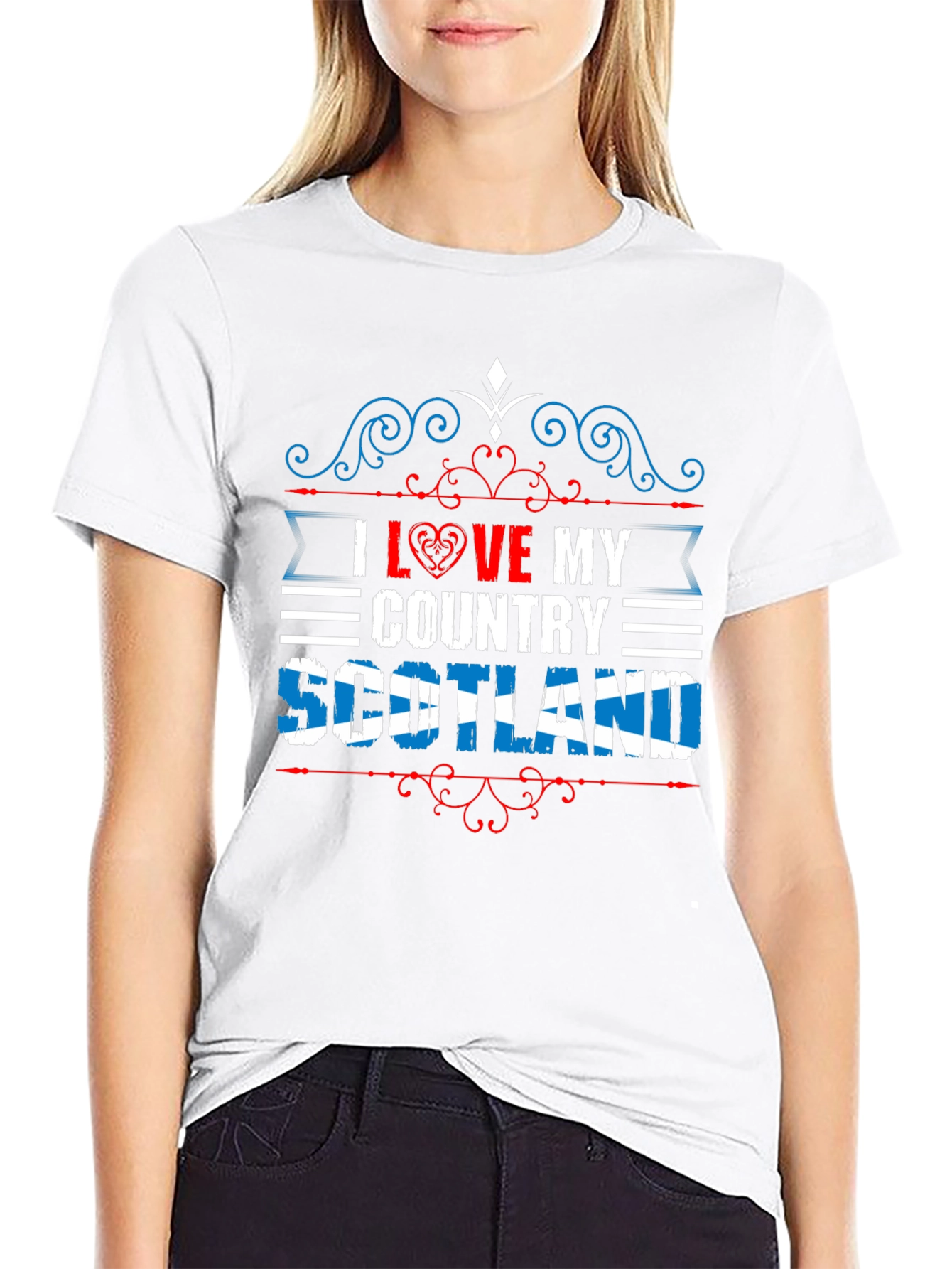 I Love My Country Scotland Black T-Shirt