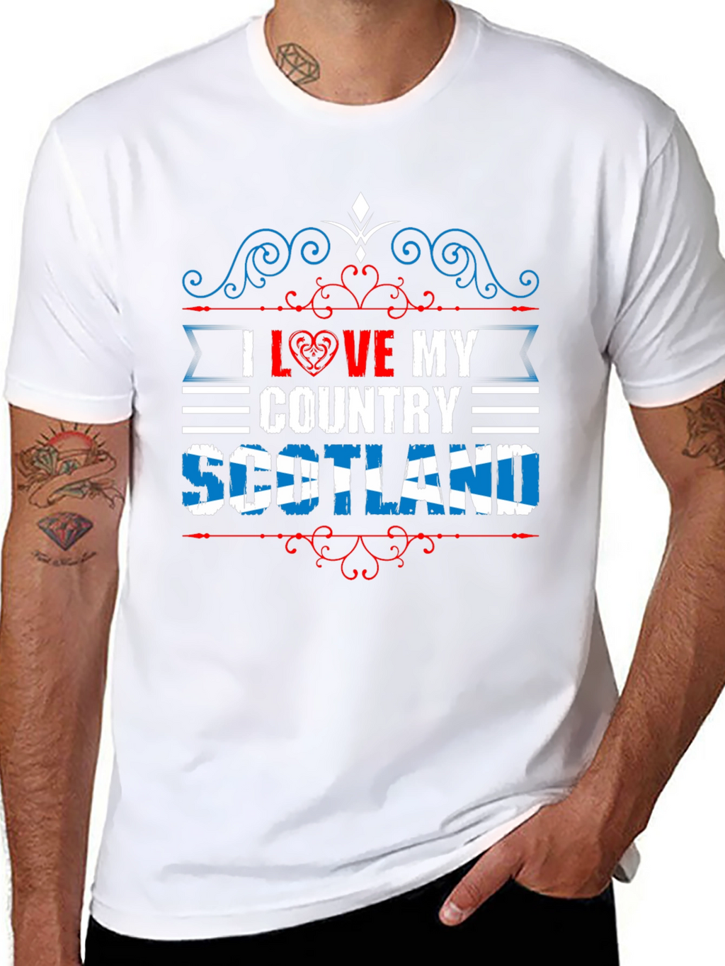 I Love My Country Scotland Black T-Shirt
