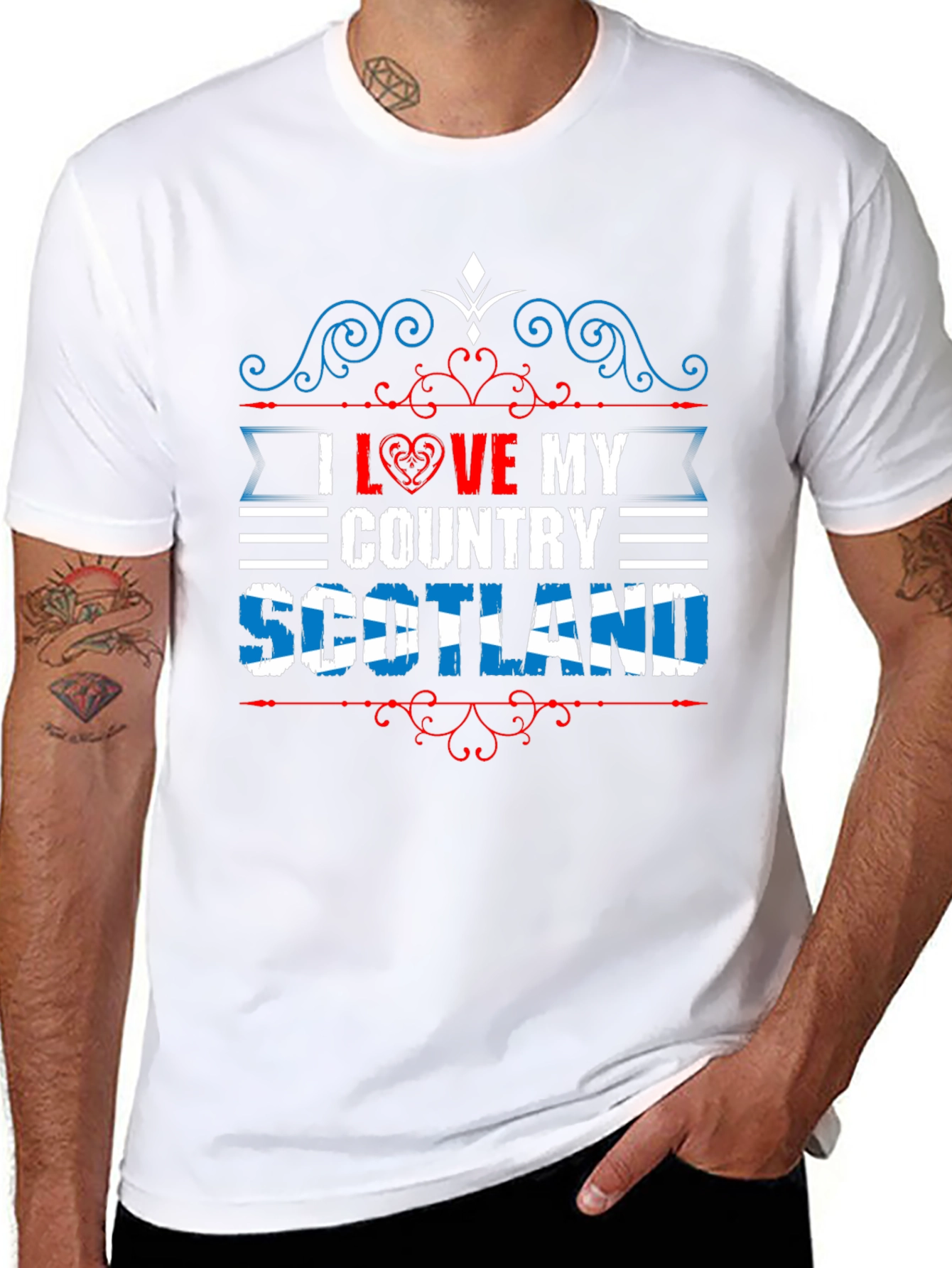 I Love My Country Scotland Black T-Shirt