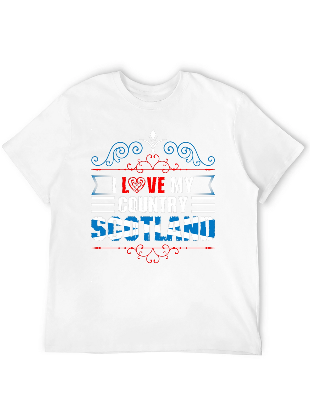 I Love My Country Scotland Black T-Shirt