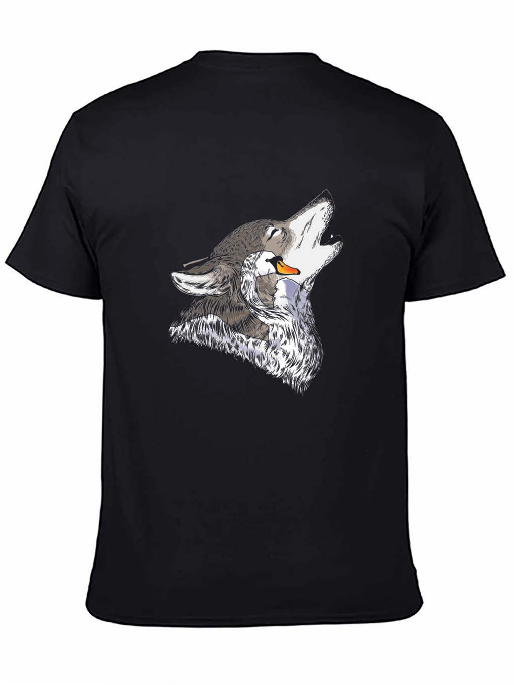Wolf and Swan Graphic Black T-Shirt