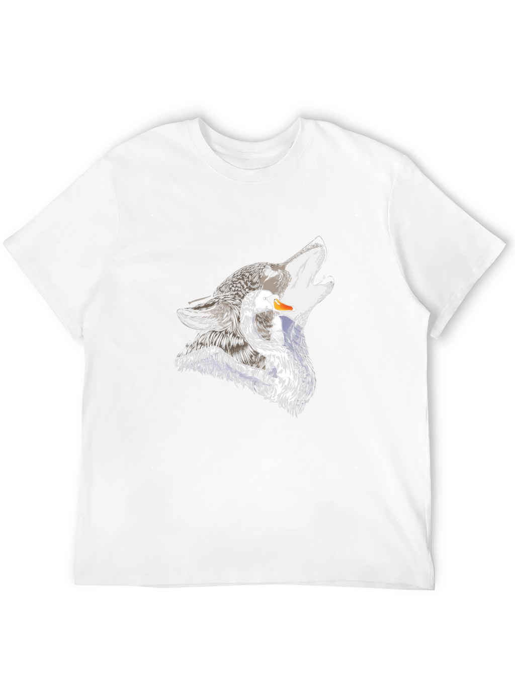Wolf and Swan Graphic Black T-Shirt