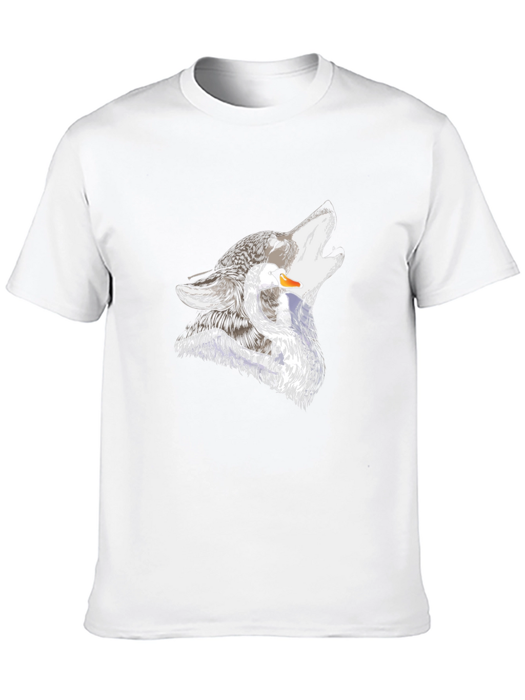 Wolf and Swan Graphic Black T-Shirt