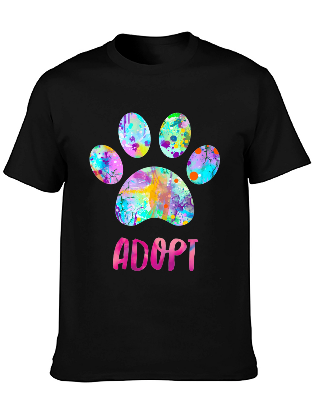 Adopt Paw Print Graphic T-Shirt