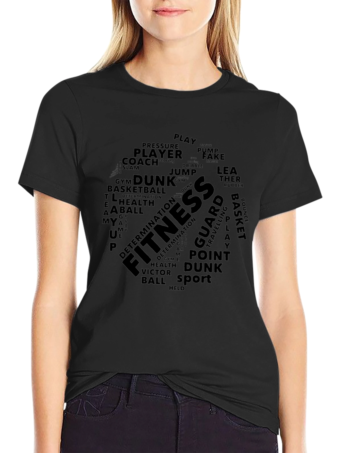 Fitness & Basketball Word Art T-Shirt
