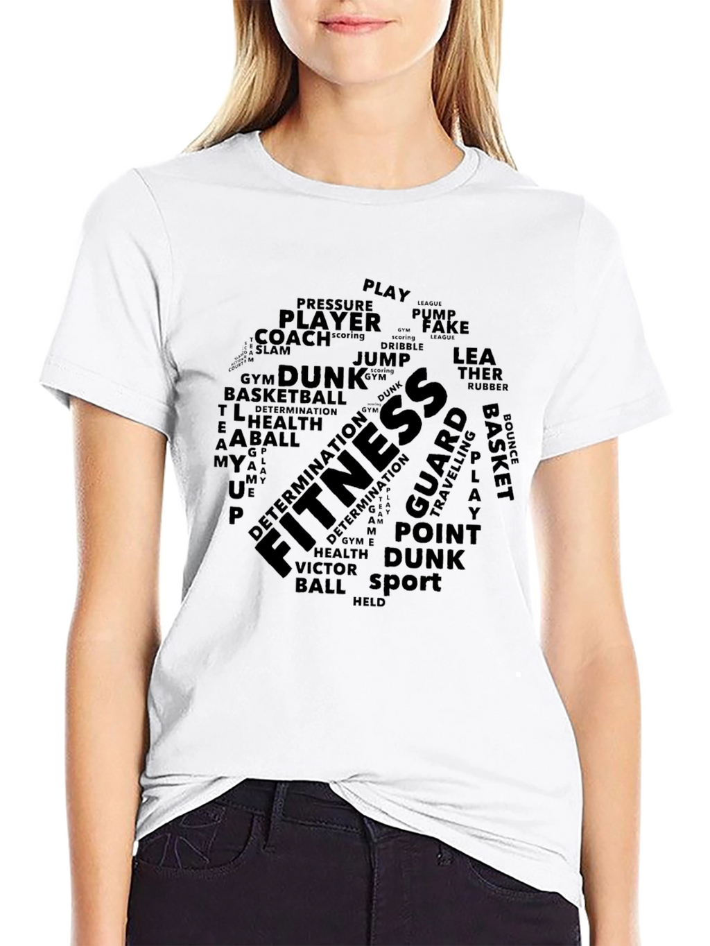 Fitness & Basketball Word Art T-Shirt