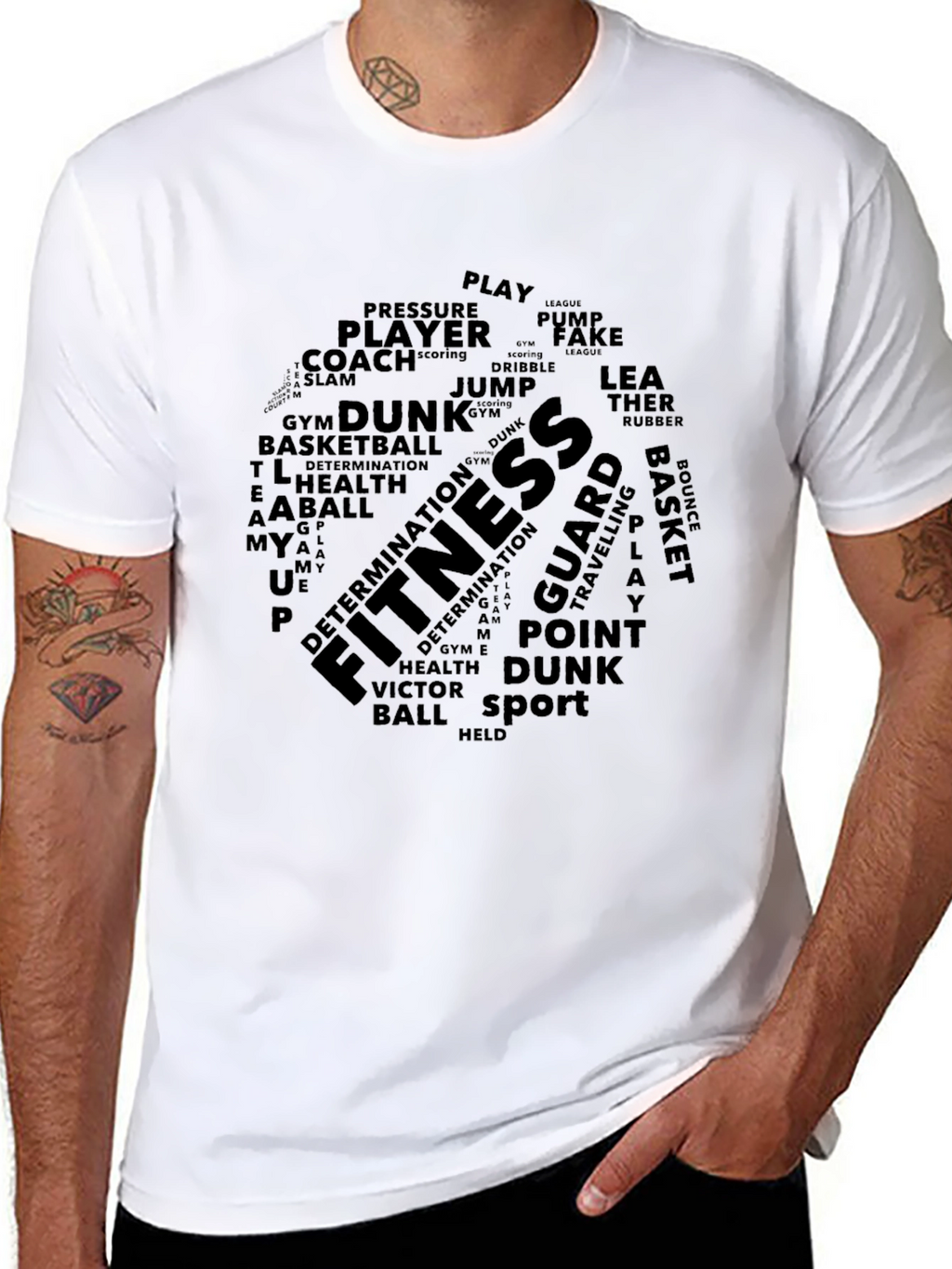 Fitness & Basketball Word Art T-Shirt